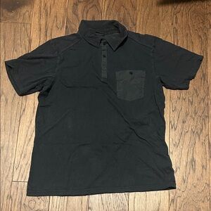 Nau Men's Black Polo Shirt with Pocket